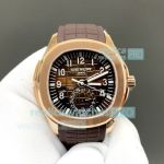 3K Factory Patek Philippe Aquanaut 5164 Rose Gold Brown Face Swiss Clone Watch 